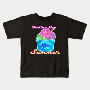 Italian Boy Summer Gelato Design Kids T-Shirt